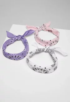 Multicolor Bandana 3-Pack violet+white+rose