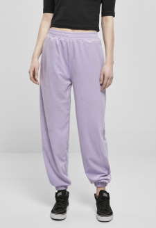 Ladies High Waist Ballon Velvet Sweat Pants lavender