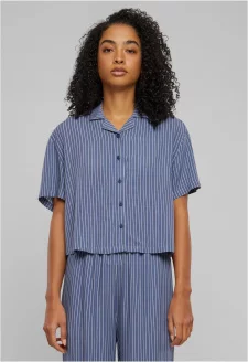 Ladies Viscose Resort Shirt vintagebluepinstripe