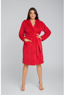 Zala women's long-sleeved bathrobe - red