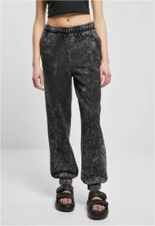 Ladies Towel Washed Sweat Pants black