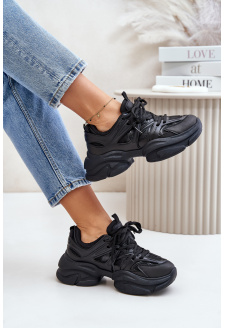 Women's sneakers with massive black soles Amoserna