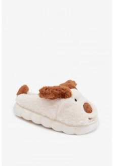 Dziecięce Futrzane Kapcie Pieski Brązowe Farnise