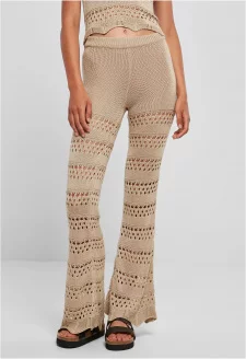 Ladies Flared Crochet Knit Leggings softseagrass