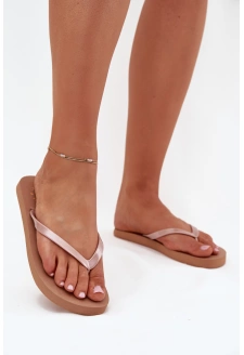 Damskie Japonki Klapki 4FMM00FFLIF018-82S Jasnobrązowe