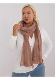 Dark pink knitted women's scarf with openwork