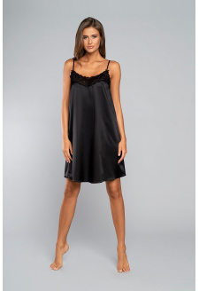 Touch shirt with narrow straps, short - black