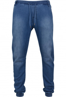 Knitted Denim Jogpants blue washed