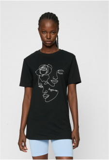 Ladies One Line Rose Tee black