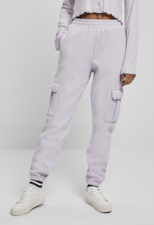 Ladies High Waist Cargo Sweat Pants softlilac