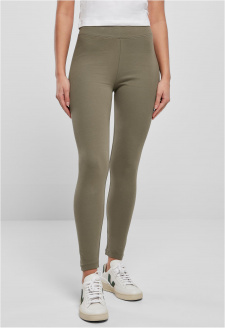 Ladies High Waist Jersey Leggings olive