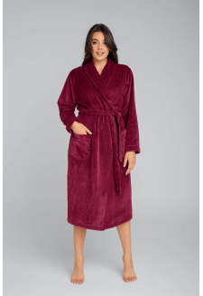 Bona women's long-sleeved bathrobe - burgundy