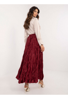 Burgundy flared skirt