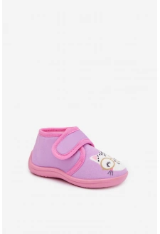 Kapcie Dziecięce Na Rzep Fioletowe Katline