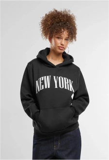 New York Ladies Fluffy Hoody black