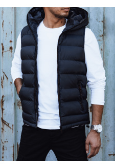 Men's quilted vest with a hood navy blue Dstreet TX4751